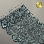 Кружево бельевое эластичное 225 мм / 3 м, 40992 цв.т.зеленый+св.зеленый, Kruzhevo