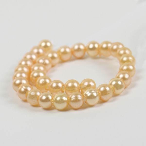 Бусины пластик (перламутр) ⌀12 мм, цв. 007 персик, 50 г, Magic4Hobby