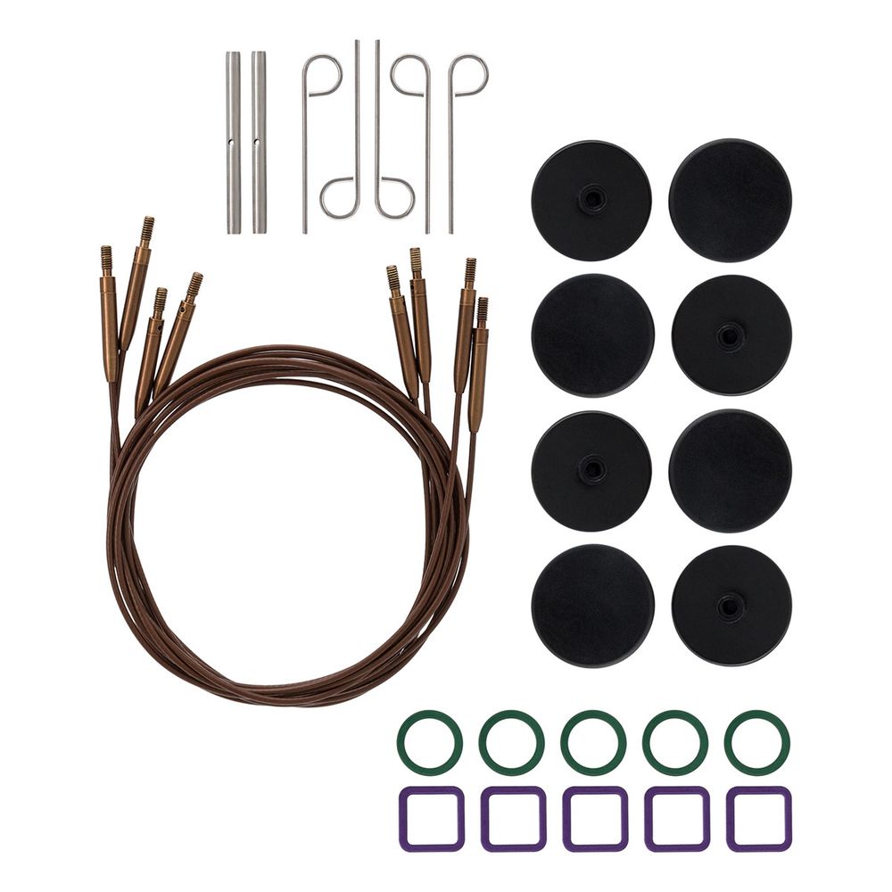 Набор съемных спиц Knit Pro Ginger Cubics, 13см, 7пар (4-8мм), ламинированная береза