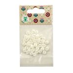 Украшения декоративные пуговицы Мини 2 прокола, 6мм, 50 шт ± 2 шт пластик, цв.белый