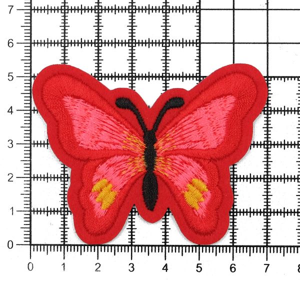 Термоаппликация Бабочка, 5.4х7см, Hobby&Pro (красный)