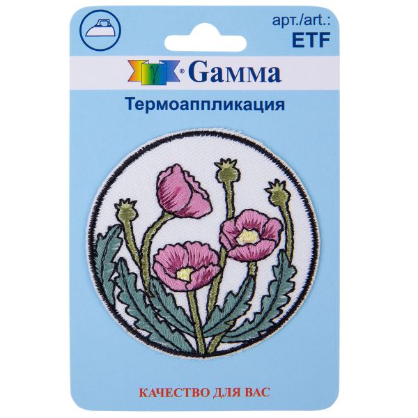 Термоаппликация, 1 шт, 01-337 Маки 6х6 см, ETF, Gamma ETF