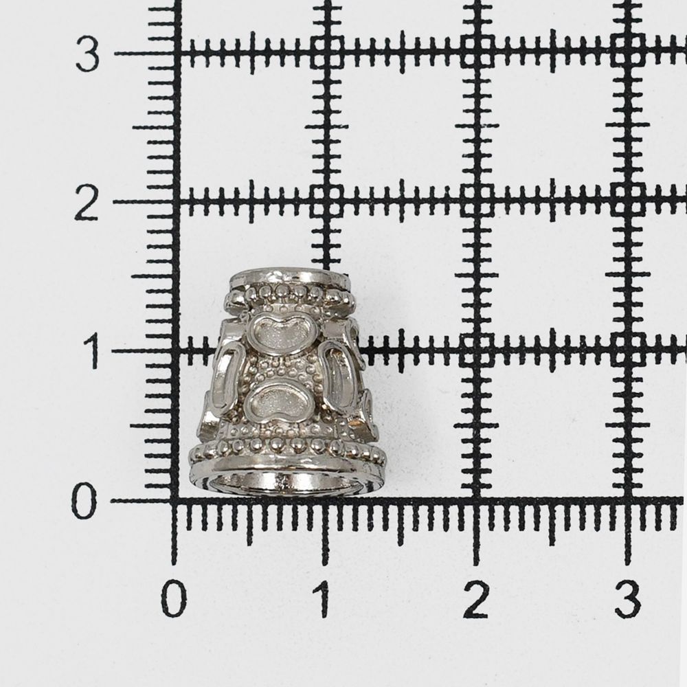 Наконечник для шнура металл колокол ⌀4,5/9 мм, 14х13 мм (никель), 20 шт