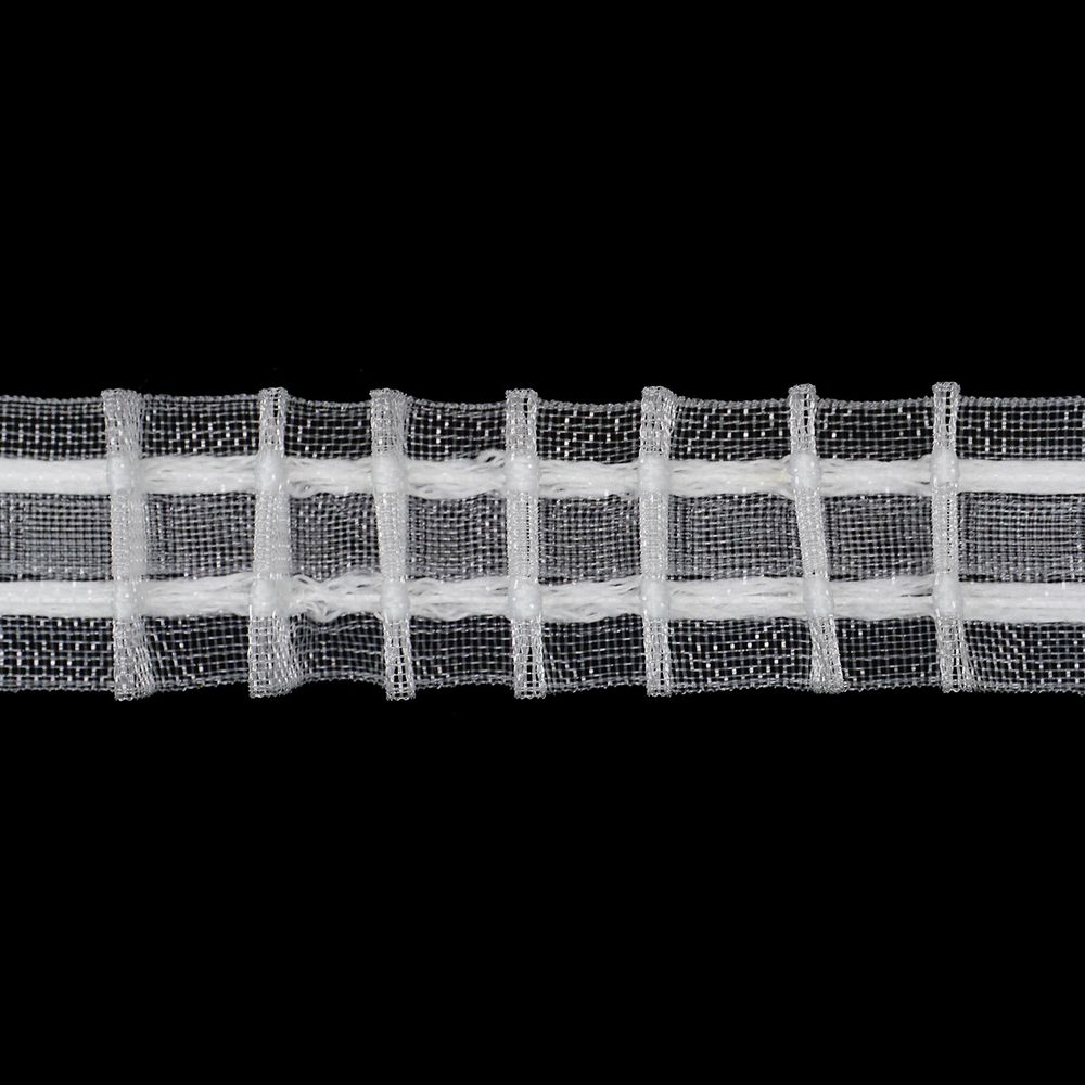 Лента (тесьма) шторная: сборка параллельная (1:2) 25 мм / 100 метров, 7724541