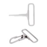 Карабин металл 40 мм (50х44 мм), никель, 20 шт