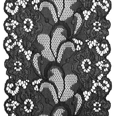 Кружево бельевое эластичное 150 мм / 13.72 м, цв. C580 черный