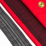 Кружево стрейч (эластичное) 50 мм / 10 метров, TBY.8035, цв.02 черный, Kruzhevo