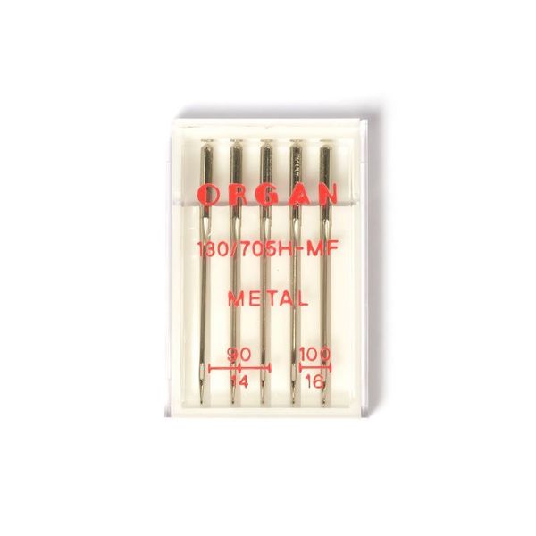 Иглы для швейных машин для металлизированных нитей 130/705 H-MF, №90-100, 5 игл, ORGAN