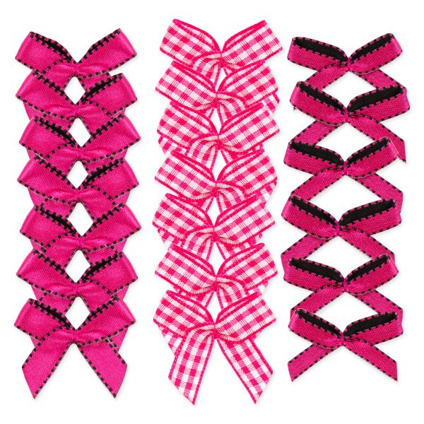 Набор текстильных бантиков, 100 шт, 401 малиновый, Annet BDR