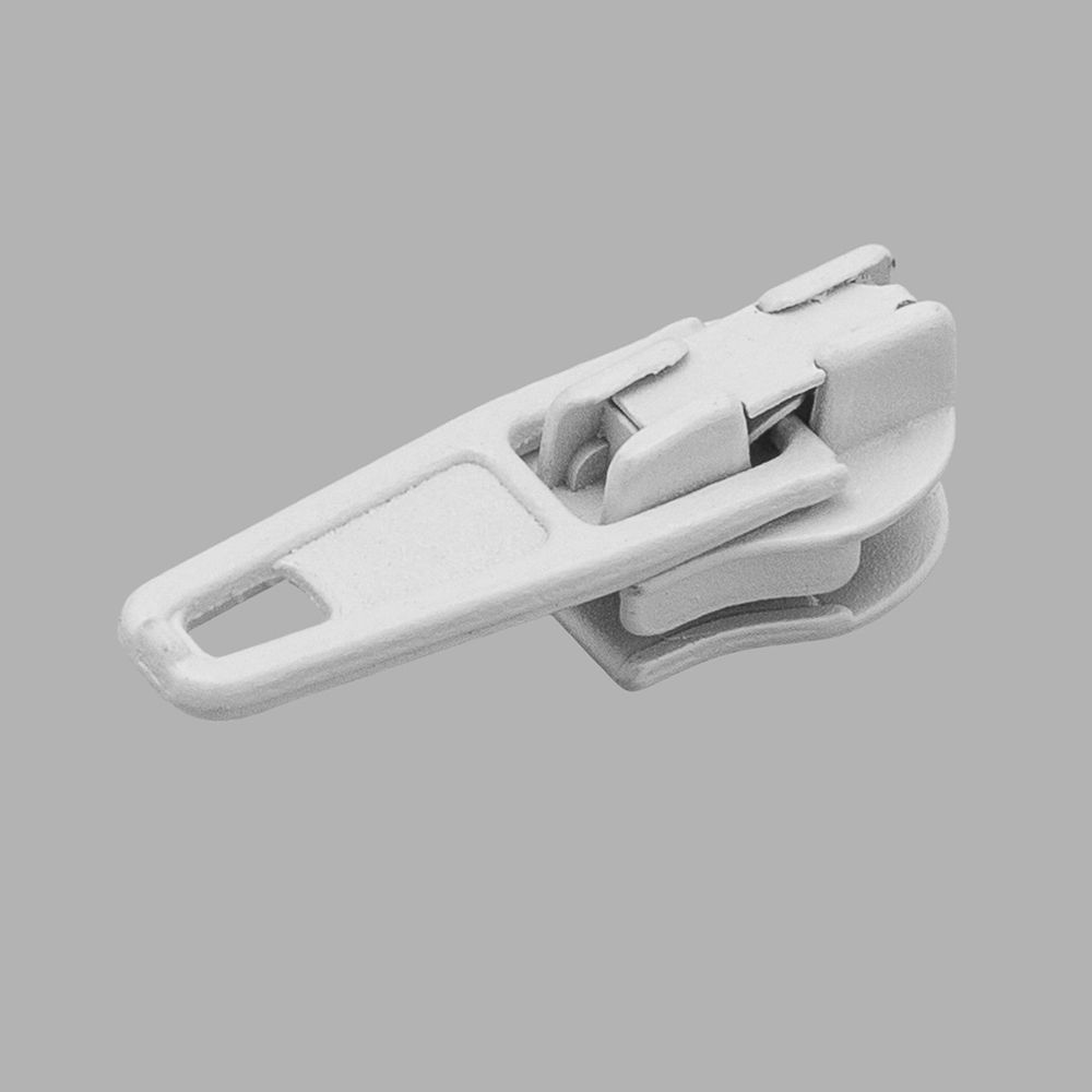 Слайдер (замок) для молнии спираль Т3 (3 мм), автомат, белый, 100 шт, 901C-020A