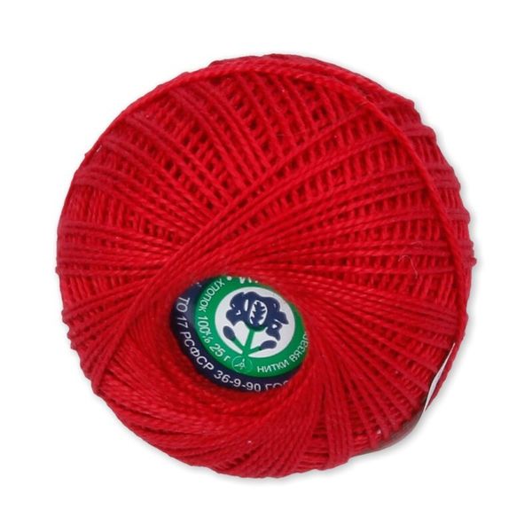Пряжа ПНК им.Кирова Ирис / уп.20 мот. по 25 г, 150м, №0906 красный мак