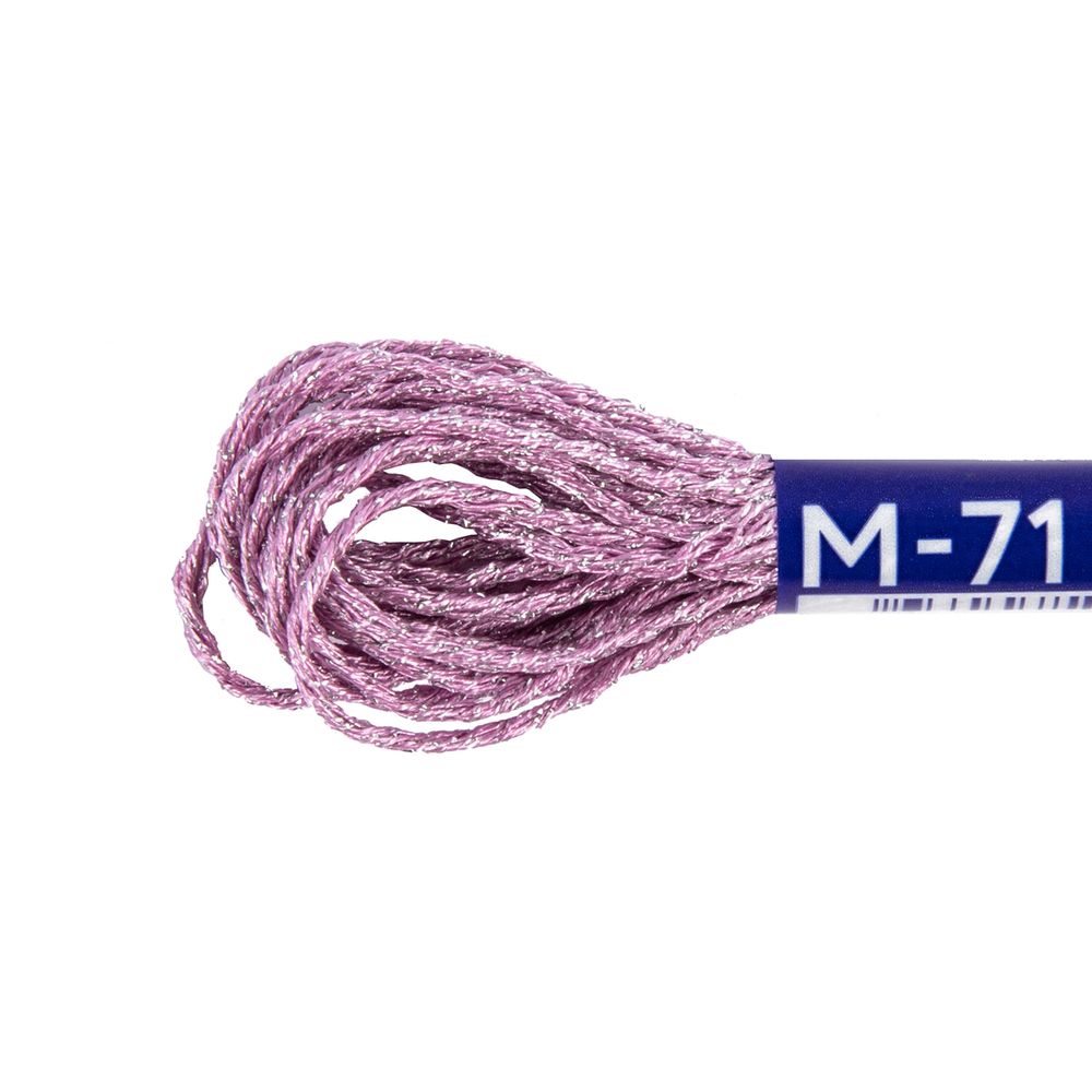 Мулине Gamma металлик NM 12 мотков по 6 метров, M-71 розовый/серебристый, Gamma MOULINE