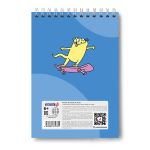 Блокнот на гребне, выборочный лак, A5 60 л., 4 шт, клетка, Жил был кот 01258, Светоч Б131