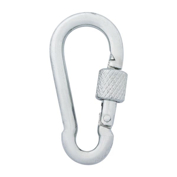 Карабин металл монтажный с фиксатором 4х40 мм, оцинкованный