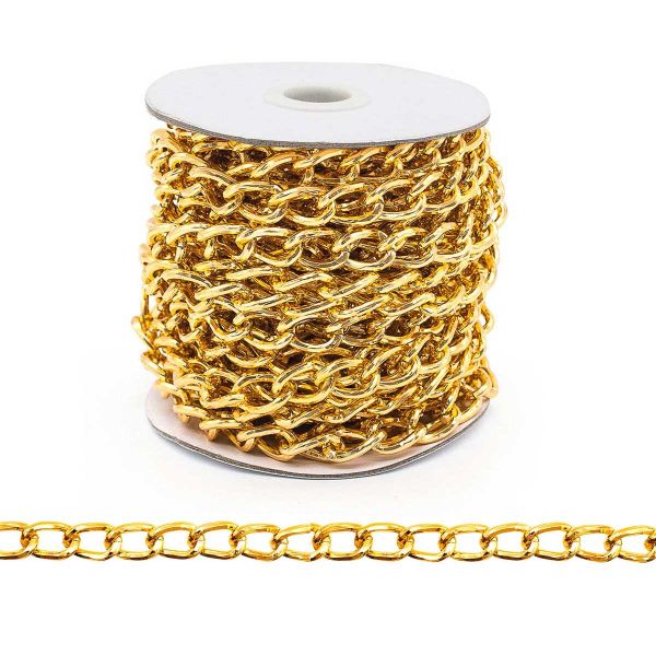 Цепь алюминиевая 18х11,8 мм, 10 м, золото