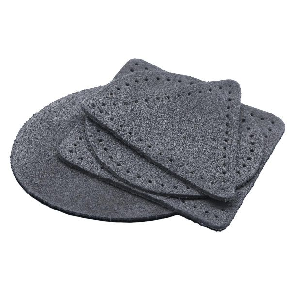 Набор заплаток пришивных из замши, круг, квадрат, треугольник, овал 6см, с перфорацией, 4 шт (26 серый), 59723