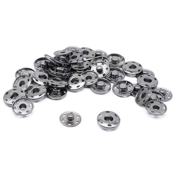 Кнопка пришивная металл ⌀19.0 мм, чер.никель, 20 шт, Г13975