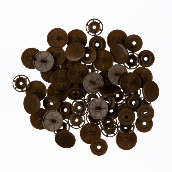 Кнопка рубашечная установочная пластик ⌀15 мм, 15 шт, 015 коричневый, Micron POM-15