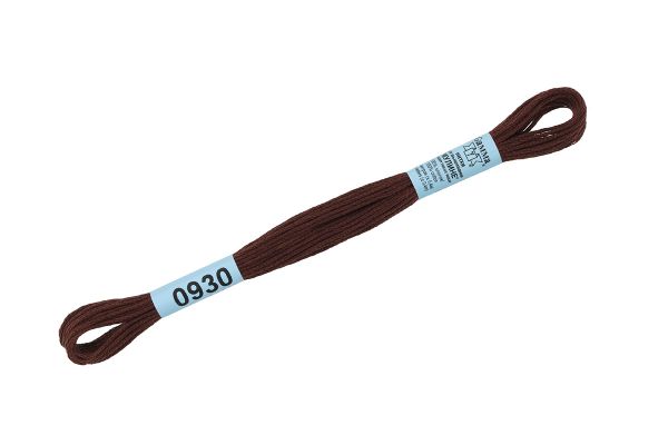 Мулине Gamma 100% хлопок, цв.0930 т.коричнев., 24 мотка по 8 метров