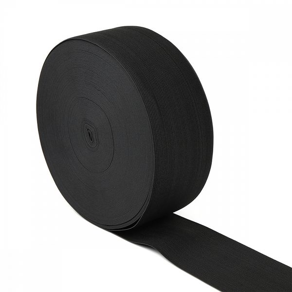 Резинка вязаная 70.0 мм / 40 метров, стандартная 3.9 г/п.м., черный