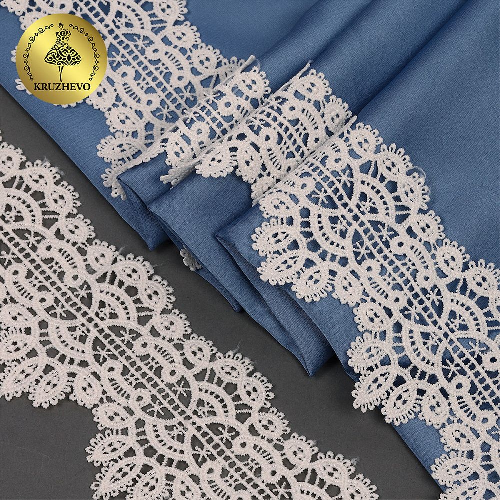 Кружево гипюр (плетёное) 70 мм / 4.5 метра, TBY.SUN.11, цв.F102 молочный