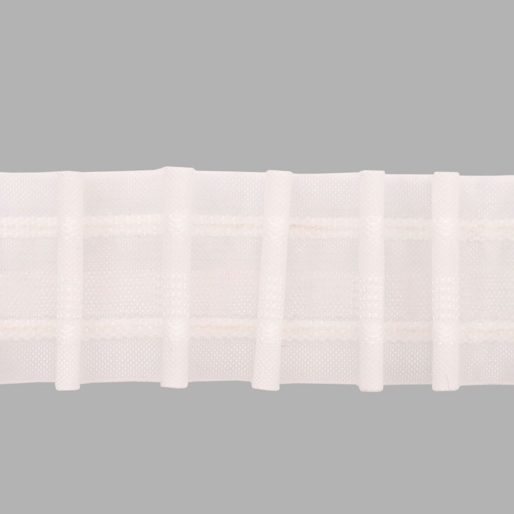 Лента (тесьма) шторная: сборка параллельная (1:2.3) 30 мм / 50 метров