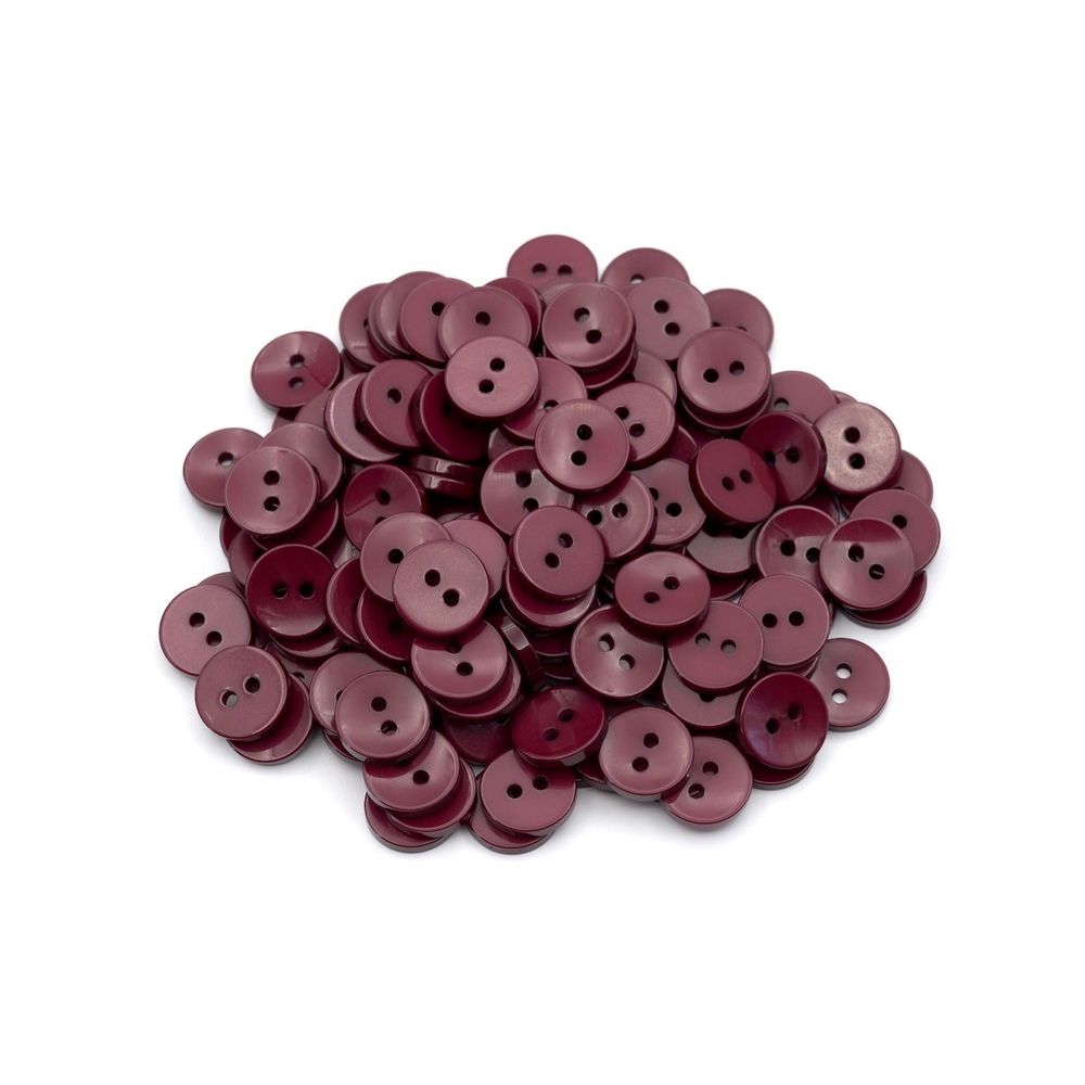 Пуговицы 2 прокола 18L, 11 мм, (Bordo (бордовый)), NE74, 144 шт