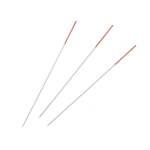 Иглы ручные для бисера с цветным ушком, №12,6 шт, Pony