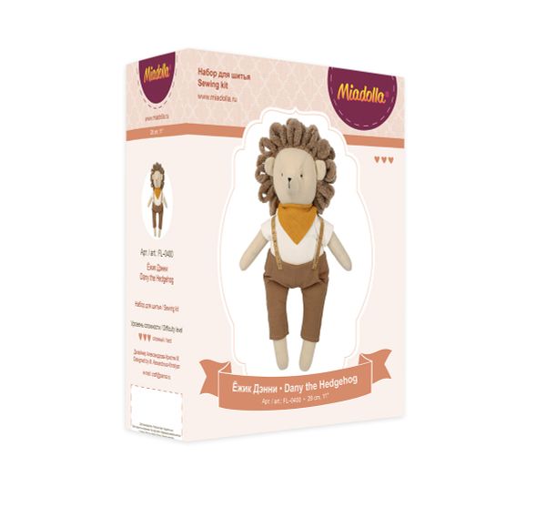 Набор для шитья игрушки Ежик Дэнни 28 см, Miadolla FL-0400