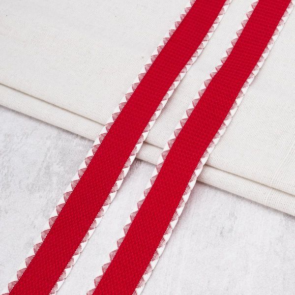 Тесьма (лента) окантовочная 28 мм / 91.44 метра, 5.075 г/пог.м, декоративная, 01 красный, 3Al360