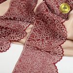 Кружево эластичное (стрейч) 110 мм, 40992PP цв.бордо+св.розовый уп.25м, Kruzhevo