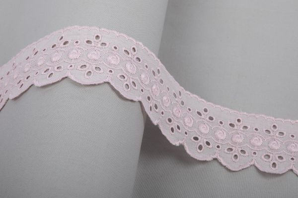 Кружево шитьё 52 мм / 10 м, св.розовый, Gamma GYEM-5201