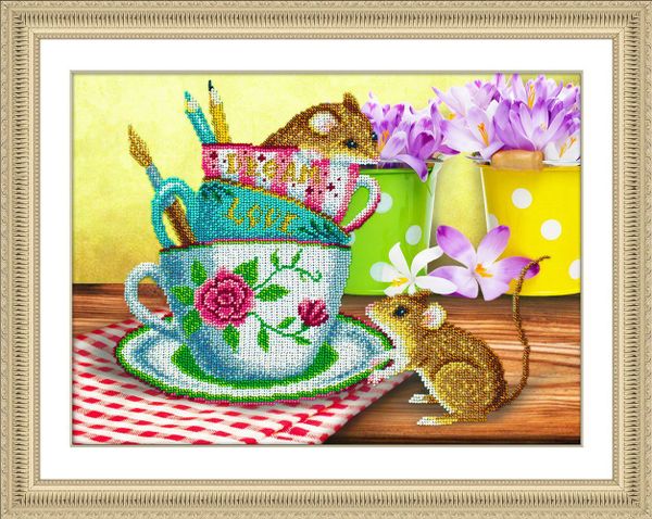 Набор для вышивания бисером Паутинка, Мышки 38х28 см