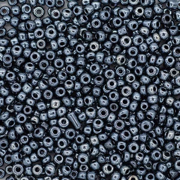 Бисер Astra&Craft 11/0 (2.1 мм), 200 г (10х20 г), цв. 129 черный/непрозр.глянцевый