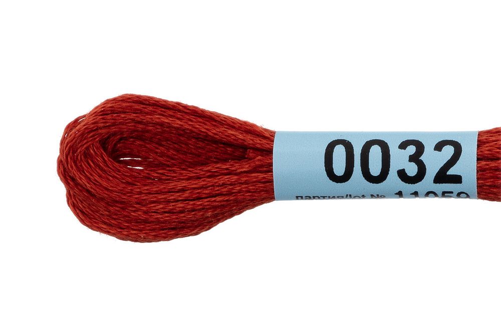 Мулине Gamma 100% хлопок, цв.0032 терракотовый, 24 мотка по 8 метров