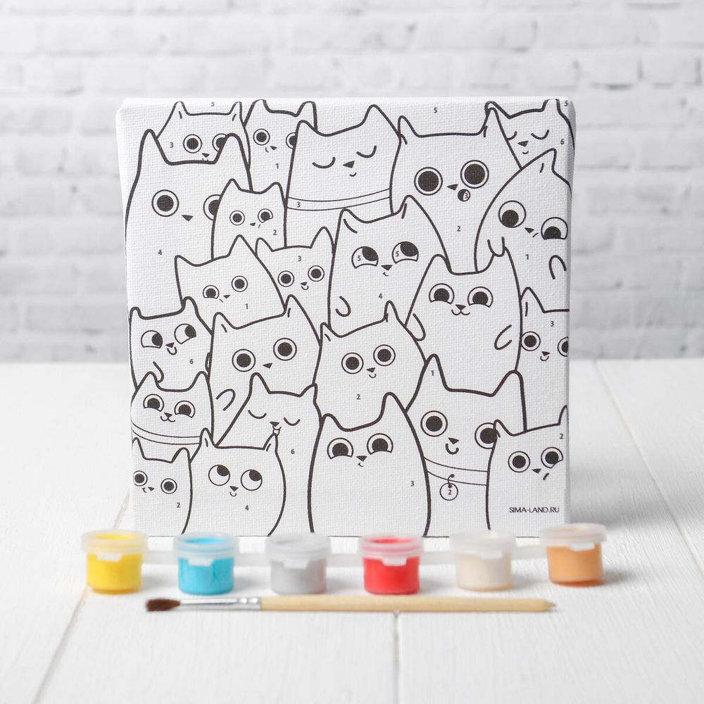 Картина по номерам Арт Узор, Милые котята 15х15 см 4719045