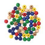 Бусины дерево мультиколор, 8 мм, 80 шт, Glorex /TOS/