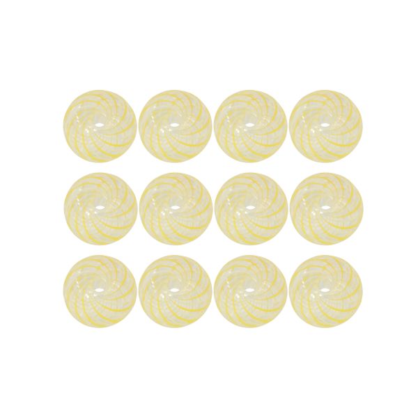 Бусины стекло 12х15 мм, 12 шт, №02 желтый/белый, Zlatka DBS-01