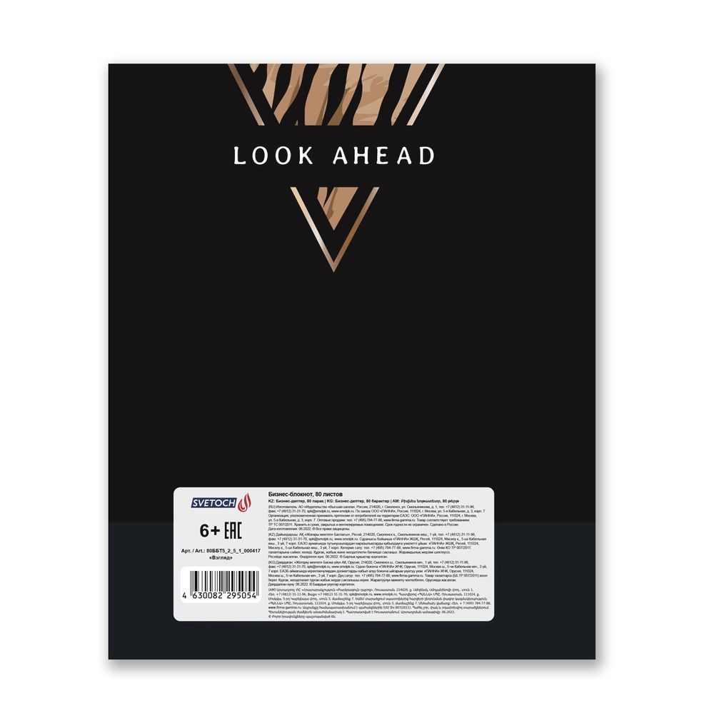 Бизнес-блокнот, матовая ламинация, A5+ 80 л. 18 шт, клетка, Взгляд 000417, Светоч 80ББТ5_2_5_1