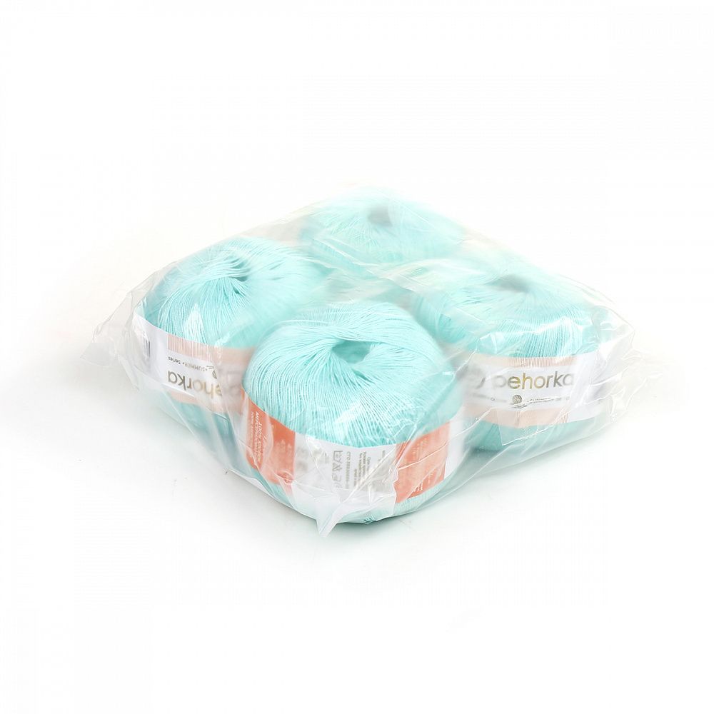 Пряжа Пехорка Цветное кружево / уп.4 мот. по 50 г, 475 м, 411 мята