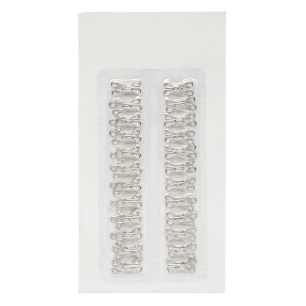 Крючки пришивные 15х8 мм, №2, 24 шт, никель, 0305-4001