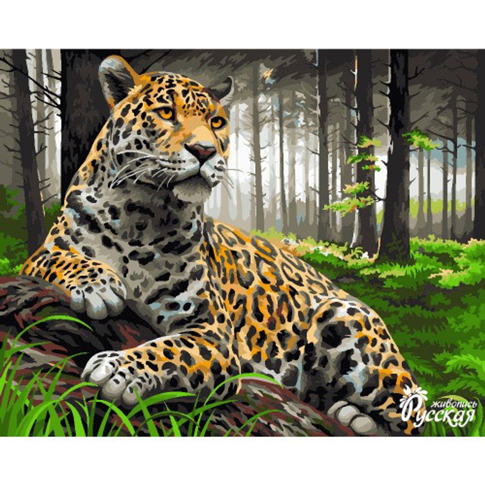 Русская живопись, Леопард в лесу 40х50см