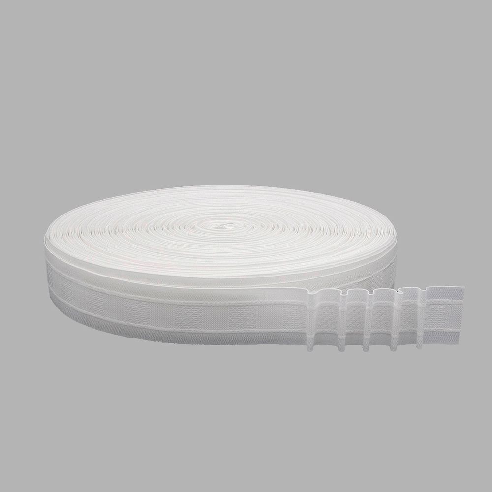 Лента (тесьма) шторная: сборка параллельная (1:2) 40 мм / 100 метров, S090432