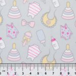 Ткань для пэчворка Peppy Молочные сны фланель, отрез 100х110 см, 175 г/м², МС-18 серый, Peppy