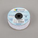 Кружево на сетке 37 мм / 10 м, белый, Gamma GKM-3701