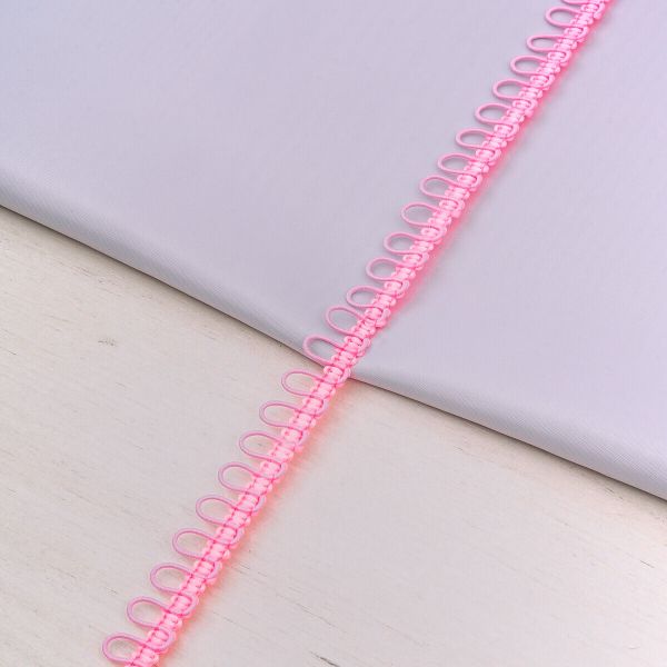 Тесьма декоративная с петлями 15 мм / 18.29 метра, розовый, 13-7735