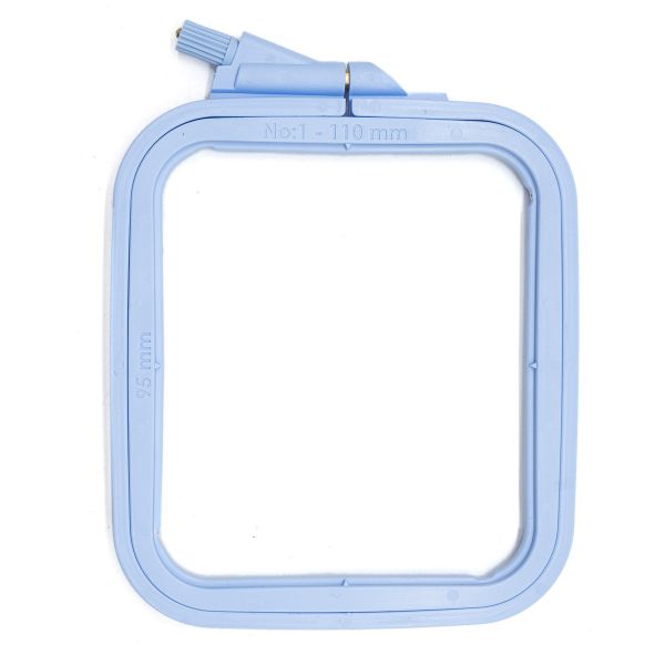 Пяльца пластиковые квадратные с винтом 9.5*11см, цветные, Nurge Hobby (голубой), 170-11