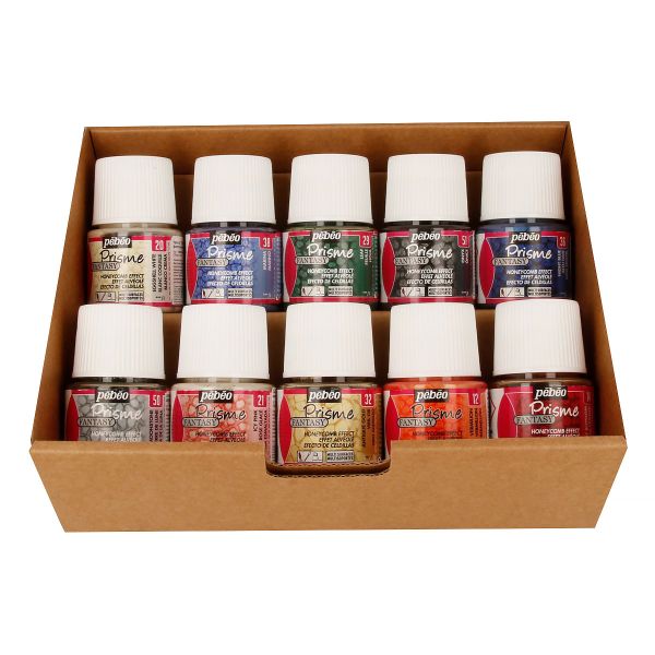 Набор красок Pebeo Fantasy Prisme Коллекция с фактурным эффектом с аксессуарами 10 цв. 45 мл
