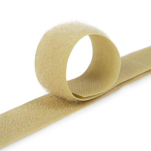 Лента контактная липучка (велкро) пришивная 16 мм / 25 метров, 034 бежевый, Gamma LG-16, ПАРА (крючок+петля), качество 