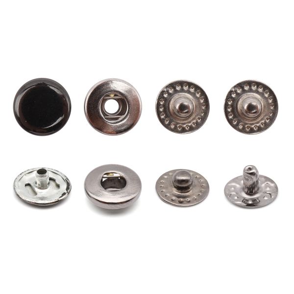 Кнопка Альфа (S-образная) ⌀10.0 мм, ≈1440 шт, МЕТАЛЛ, эмаль, 322 черн. глянцевый + отв.части черн. никель, ВТ-2, NEW STAR